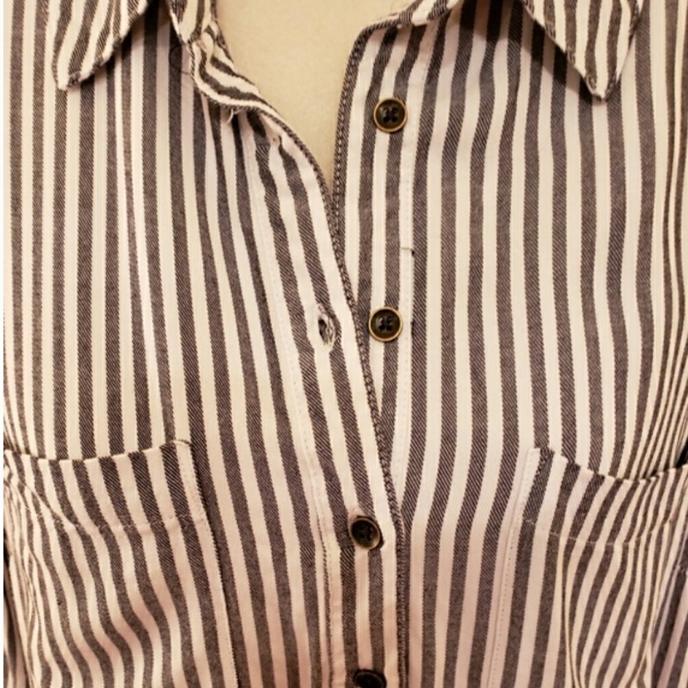 Terra and Sky Stripped Shirt Dress